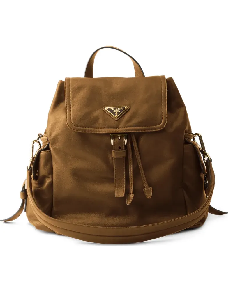 Prada Explore medium nappa leather backpack - Braun Braun
