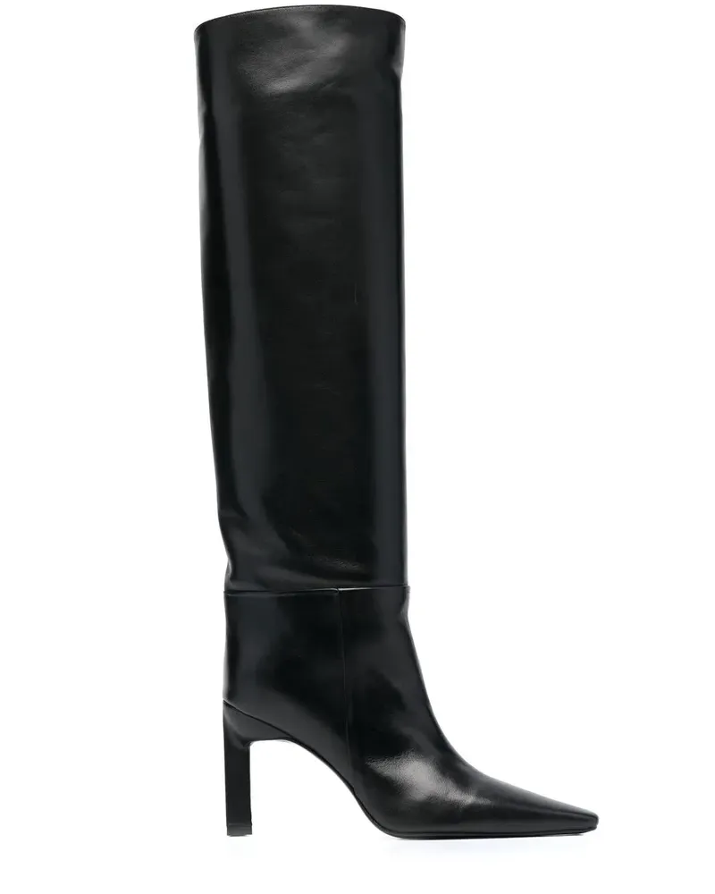 ATTICO Kniehohe Lederstiefel - Schwarz Schwarz