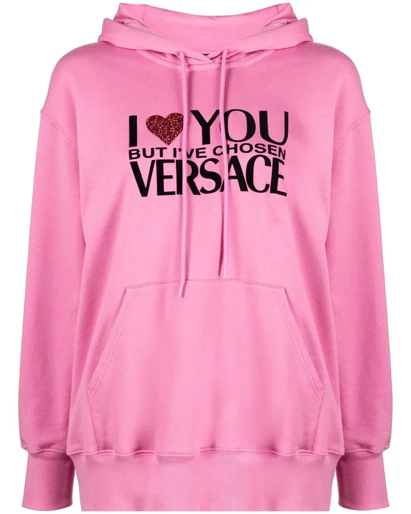 Versace Hoodie mit Kristallen - Rosa Rosa