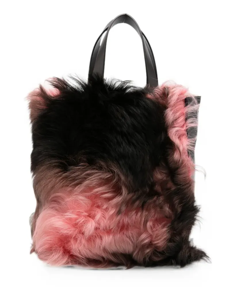 Marni Museo Soft shearling tote bag - Braun Braun