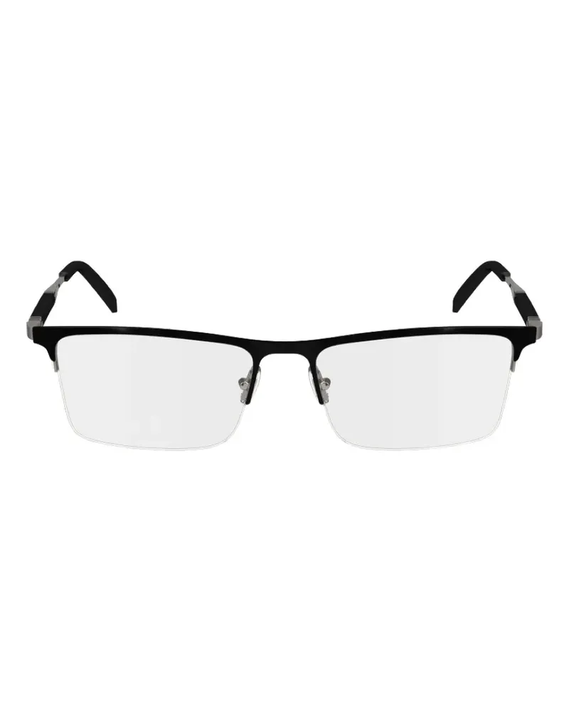 Ferragamo rectangle-frame semi-rimless glasses - Schwarz Schwarz