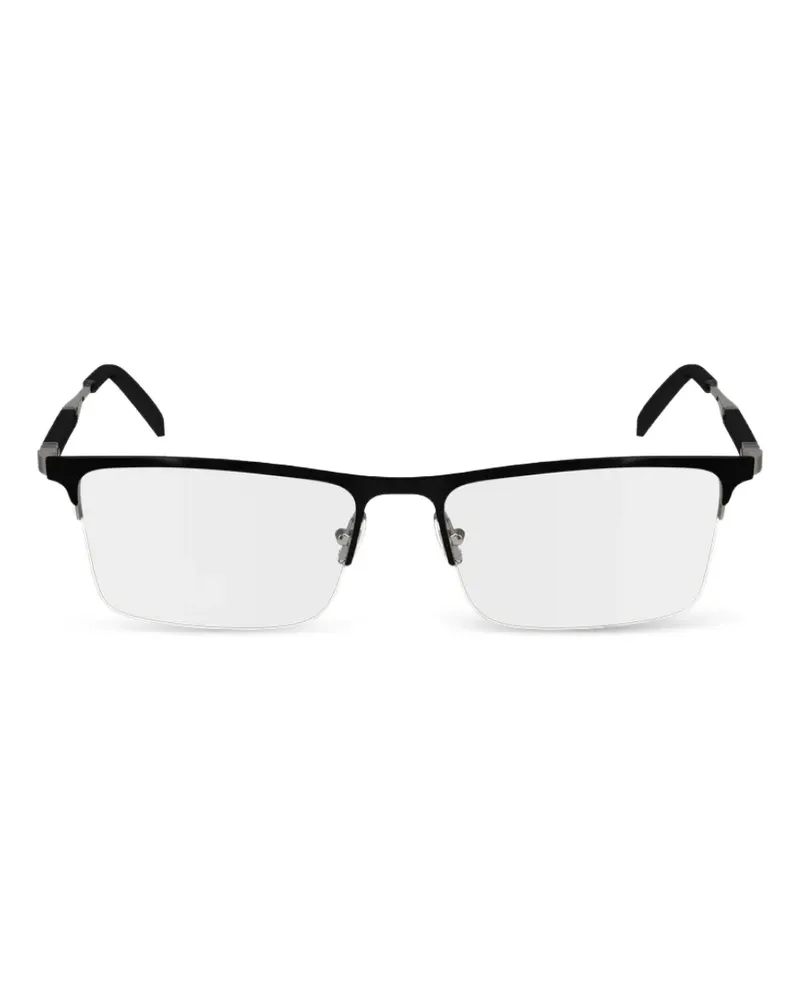Ferragamo Eckige Halbrandbrille - Schwarz Schwarz