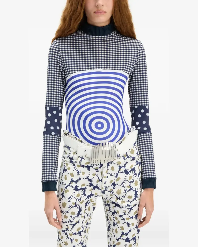 Jean Paul Gaultier Langarmshirt mit Vichy-Karo - Blau Blau