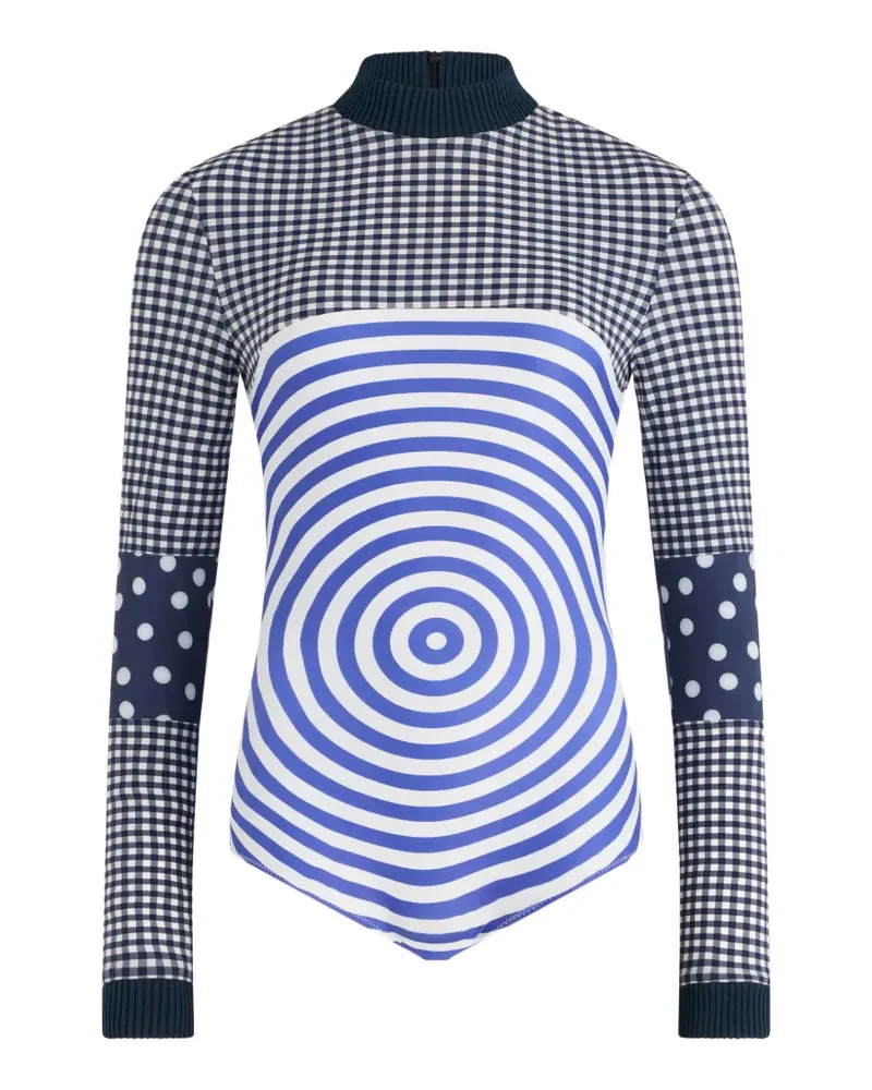 Jean Paul Gaultier Langarmshirt mit Vichy-Karo - Blau Blau