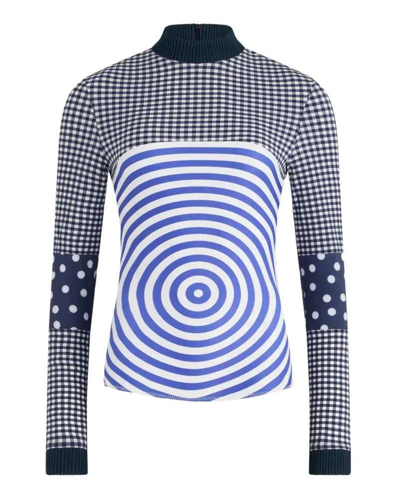 Jean Paul Gaultier Langarmshirt mit Vichy-Karo - Blau Blau