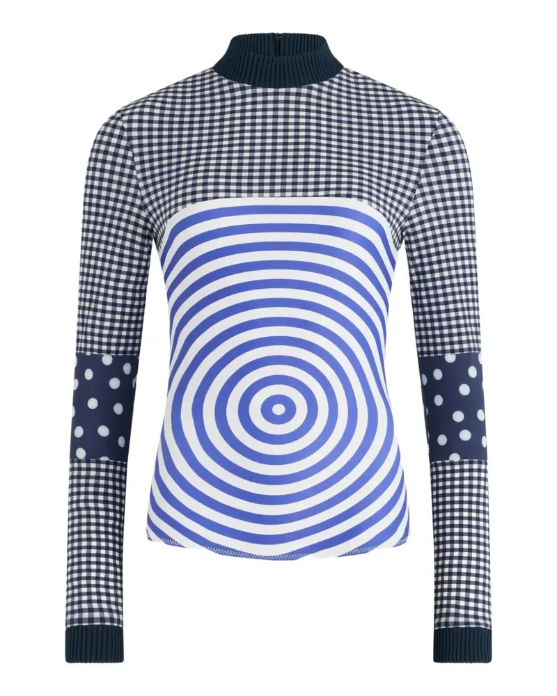 Jean Paul Gaultier Langarmshirt mit Vichy-Karo - Blau Blau