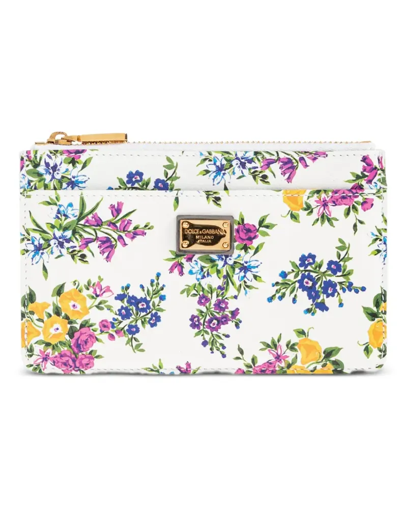 Dolce & Gabbana Portemonnaie mit Blumen-Print - Weiß Weiß