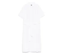 Leinenkleid mit Gürtel - Weiß