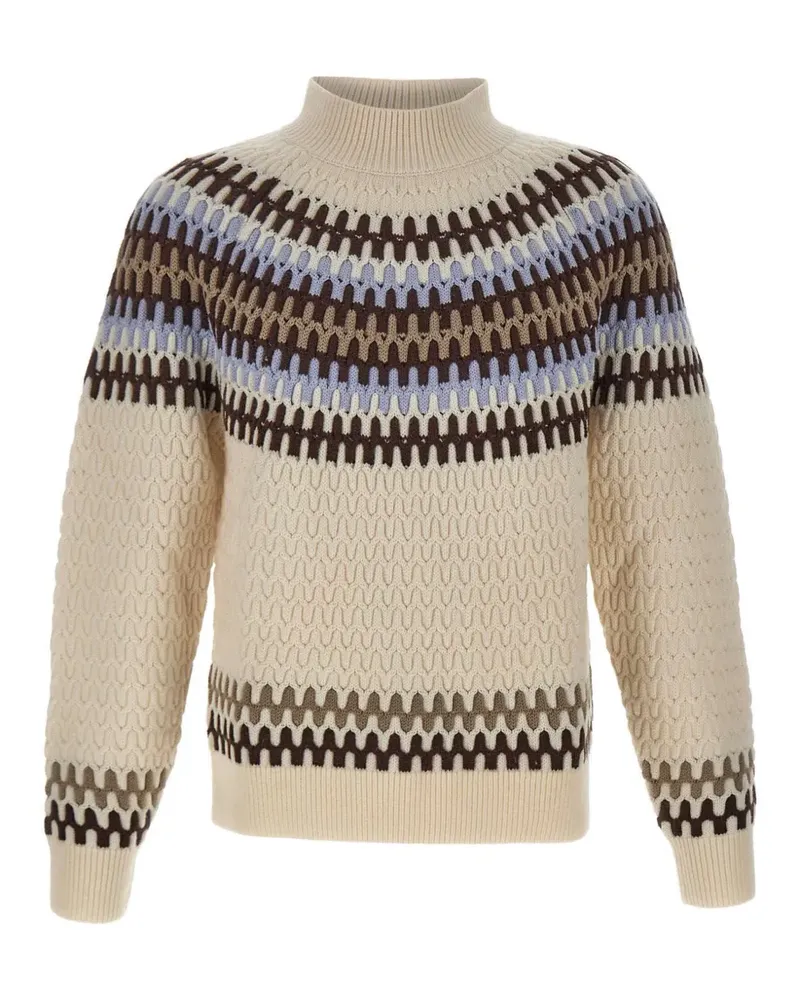 HUGO BOSS Fair-Isle patterned sweater in virgin-wool - Nude Nude