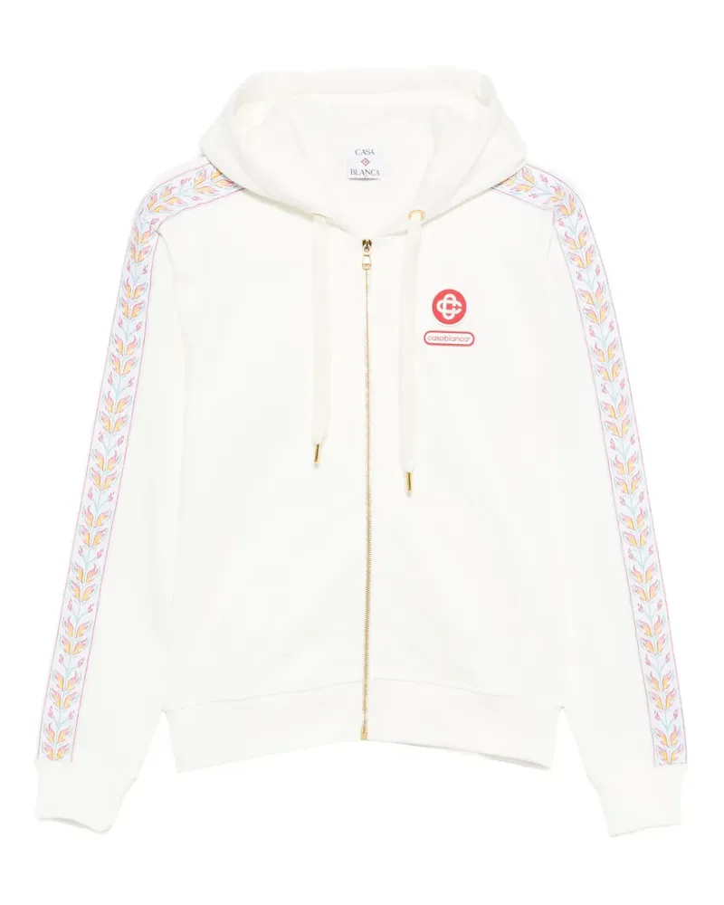Casablanca Paris Kapuzenjacke mit Logo-Stickerei - Weiß Weiß