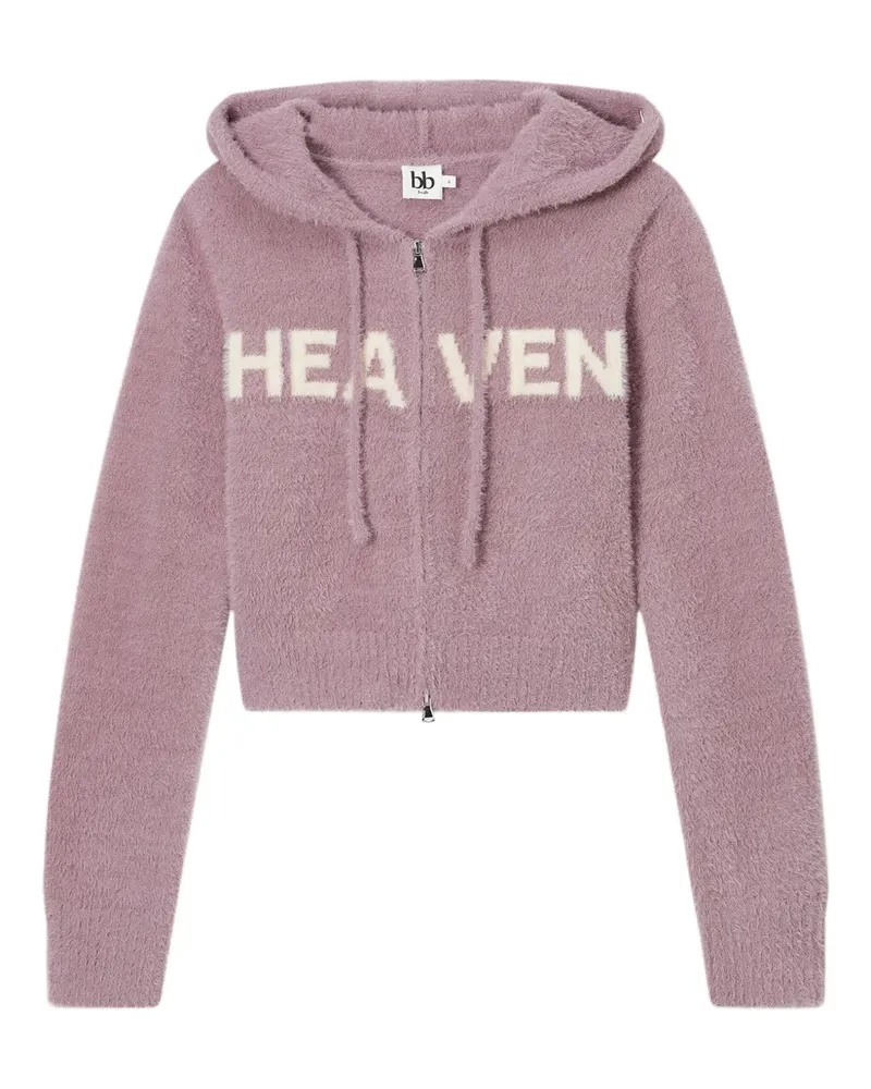 b+ab Flauschiger Kapuzencardigan mit Reißverschluss - Rosa Rosa