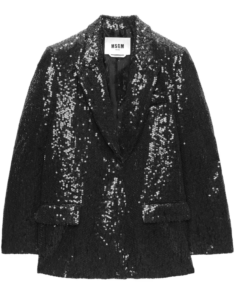 MSGM Sakko mit Pailletten - Schwarz Schwarz
