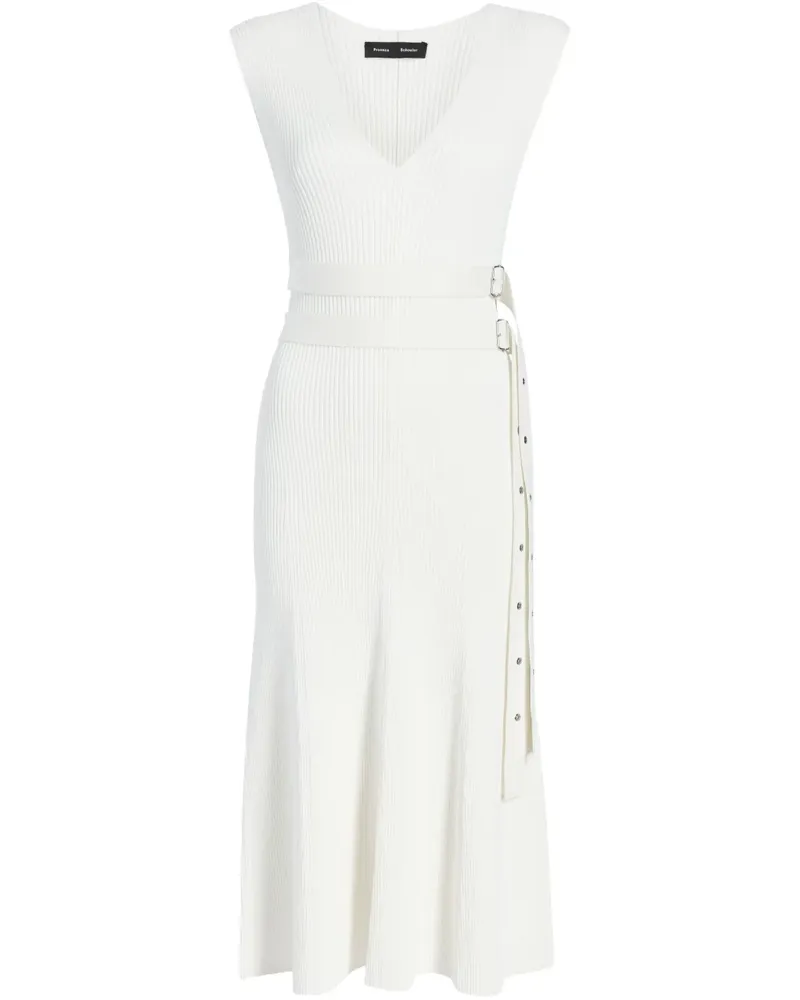 Proenza Schouler Madeline Midikleid - Weiß Weiß