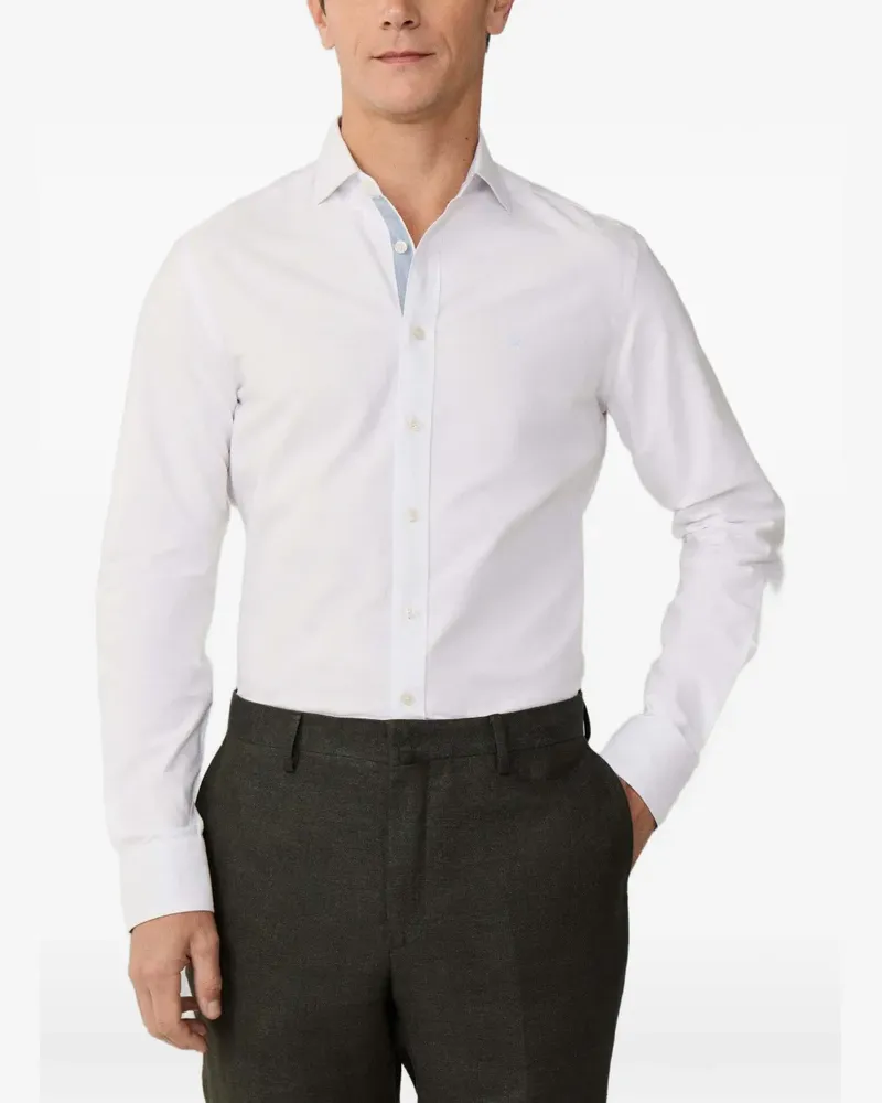 Hackett Oxford-Hemd mit Besatzstreifen - Weiß Weiß