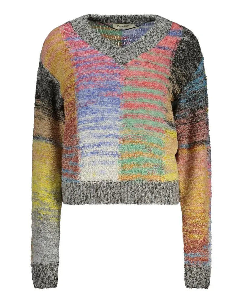 Desigual Pullover mit V-Ausschnitt - Gelb Gelb