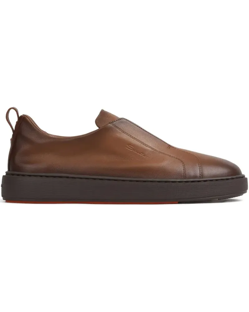 Santoni Sneakers mit Lasche - Braun Braun
