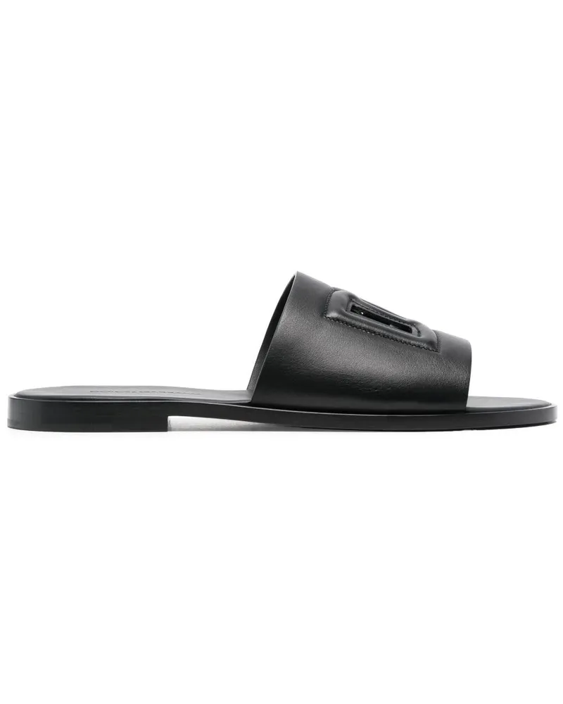 Dolce & Gabbana Pantoletten mit Logo-Prägung - Schwarz Schwarz