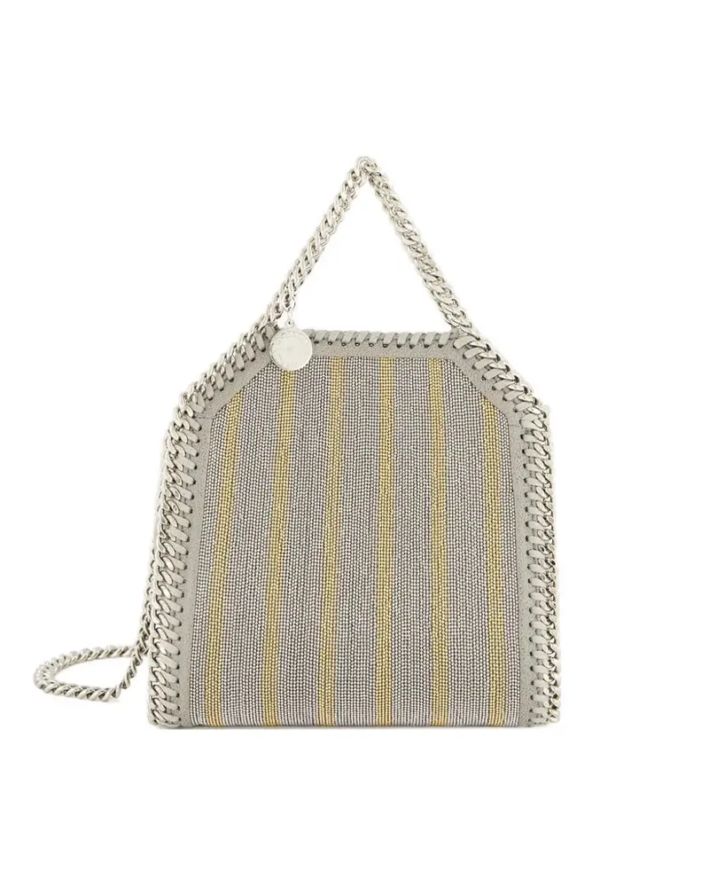 Stella McCartney Gestreifte Falabella Metallic-Tasche - Silber Silber