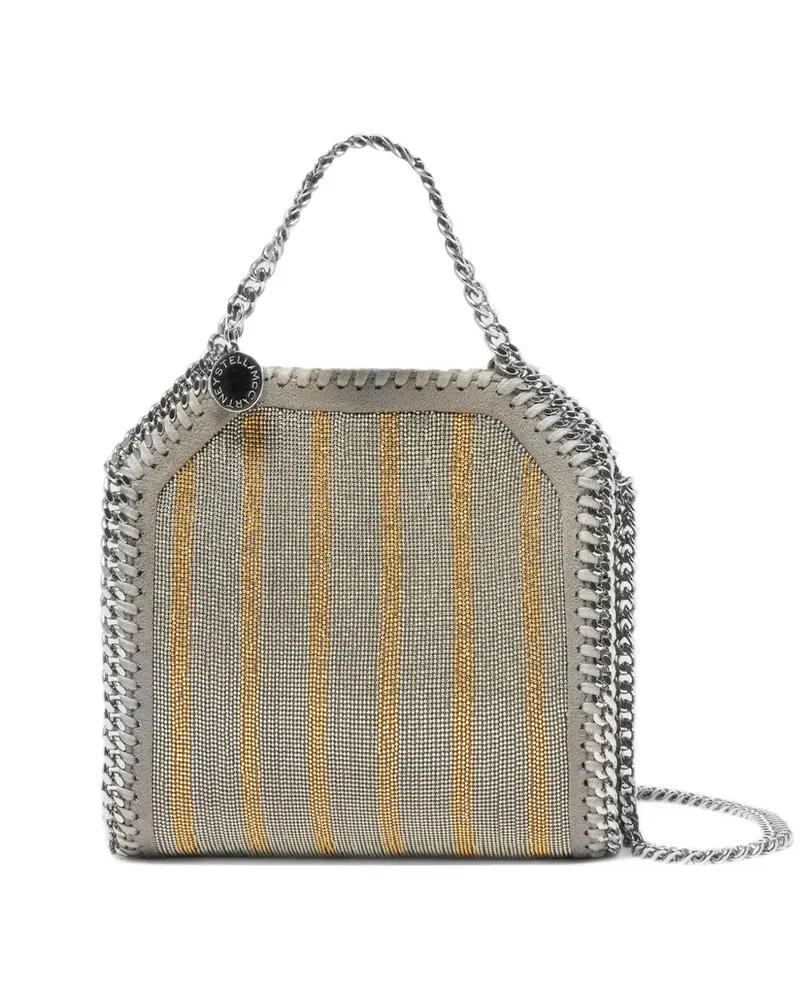 Stella McCartney Gestreifte Falabella Metallic-Tasche - Silber Silber