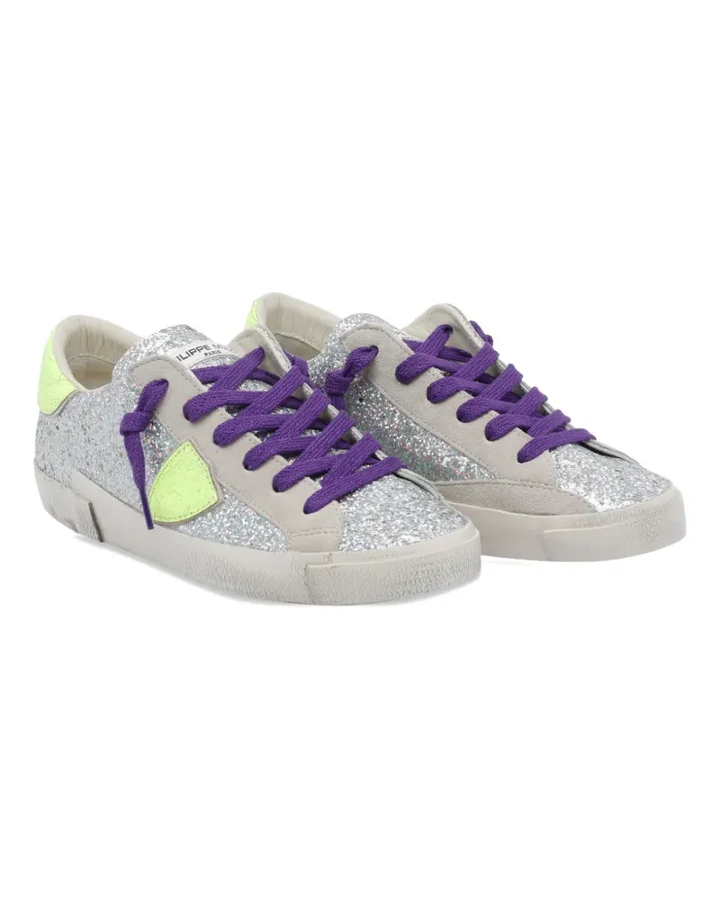 Philippe Model glitter logo sneakers - Silber Silber