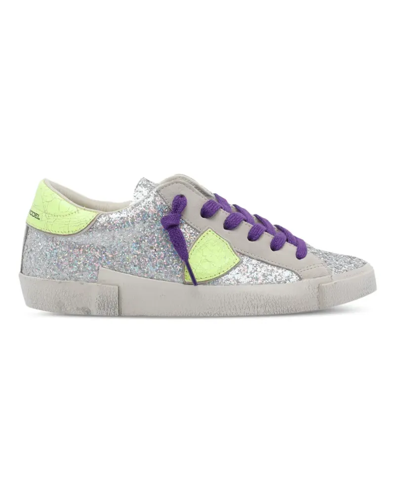 Philippe Model Sneakers mit Glitter-Logo - Silber Silber