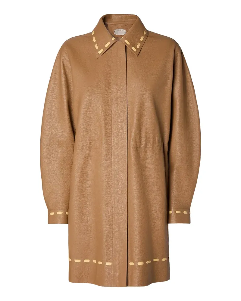 Fendi stitch-detail coat - Braun Braun