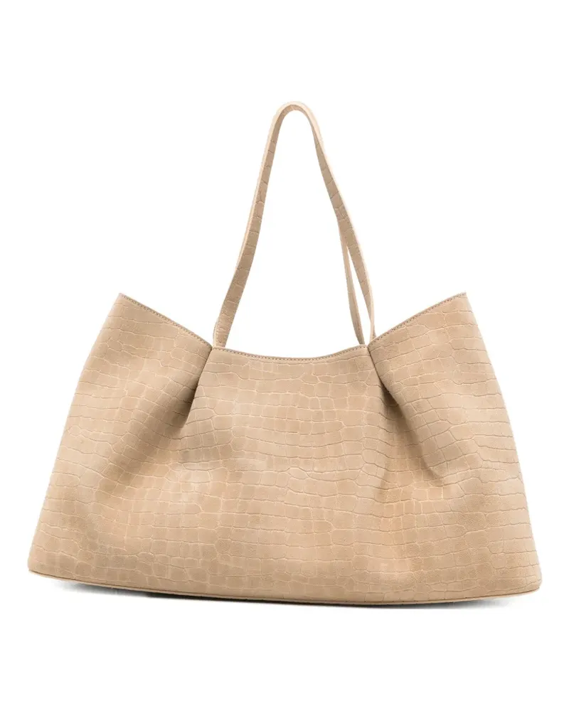 Elleme Dimple crocodile-effect tote bag - Nude Nude
