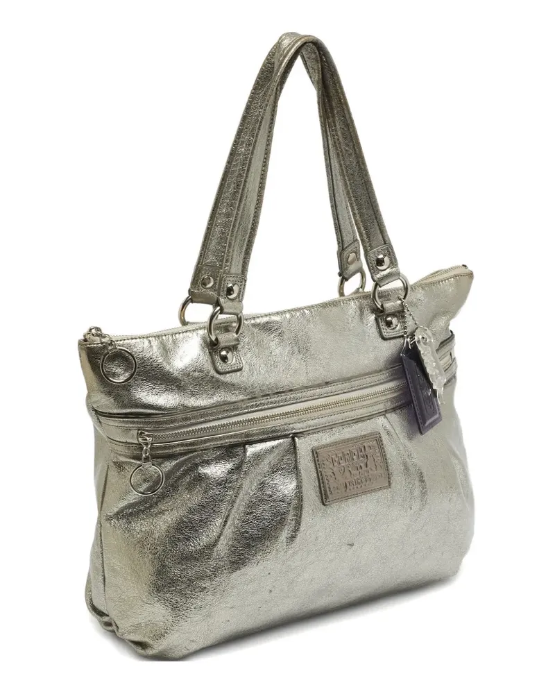 Coach leather zip tote bag - Silber Silber