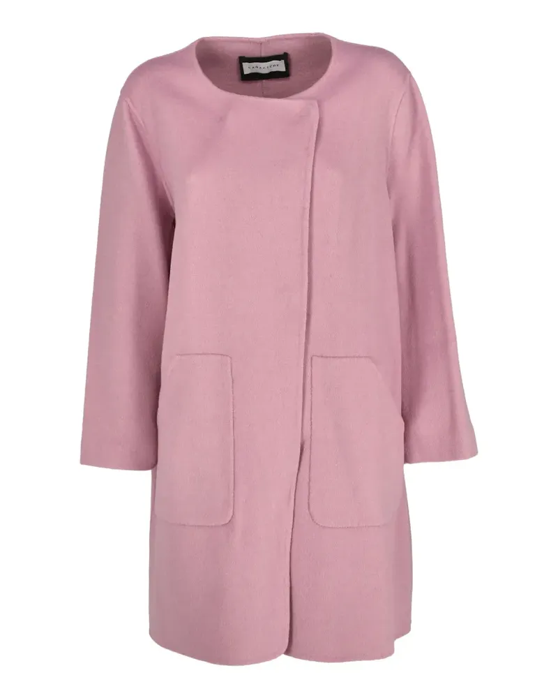 Caractère collarless patch-pocket coat - Rosa Rosa