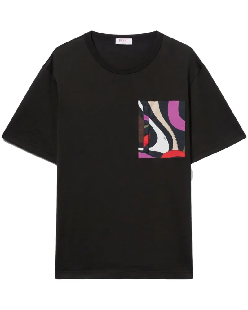Emilio Pucci T-Shirt mit Marmo-Print - Schwarz Schwarz