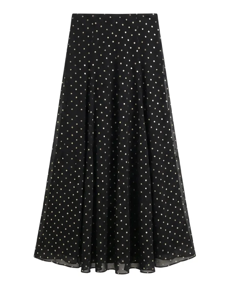 RIXO Billy polka-dot midi skirt - Schwarz Schwarz