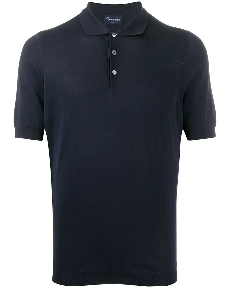 Drumohr  Klassisches Poloshirt Blau