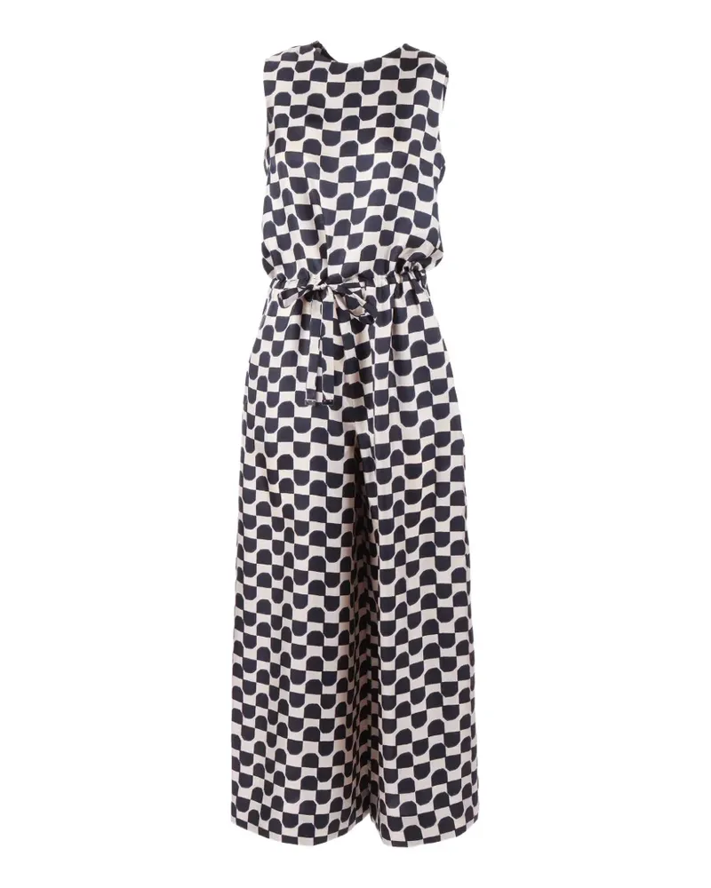 Max Mara geometric print tie-waist jumpsuit - Schwarz Schwarz