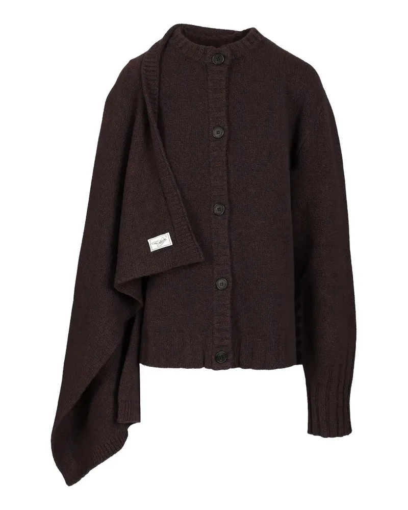 ATTICO draped-detail cardigan - Braun Braun