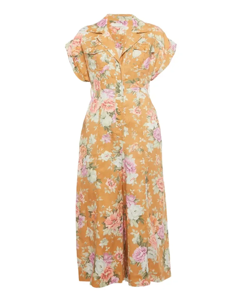 Zimmermann floral-print jumpsuit - Orange Orange