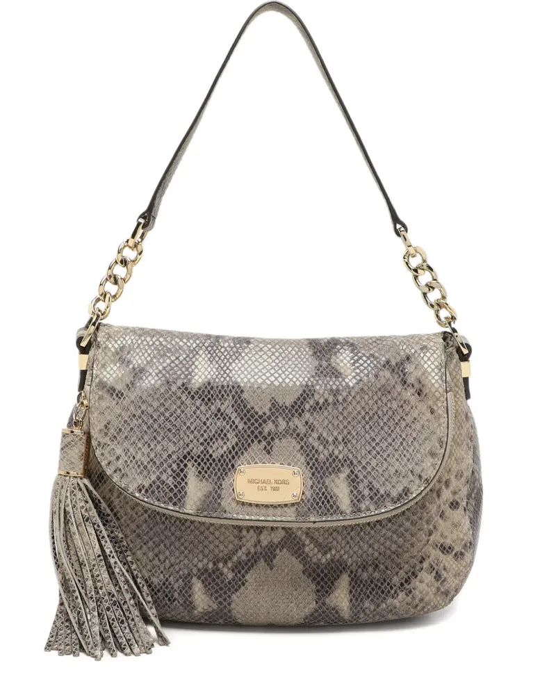 Michael Kors Schultertasche mit Schlangen-Prägung - Grau Grau