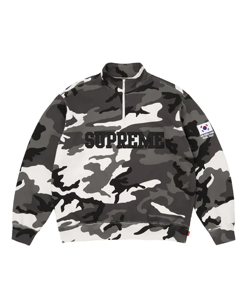 Supreme Being Half-Zip-Sweatshirt mit Camouflagemuster - Grau Grau