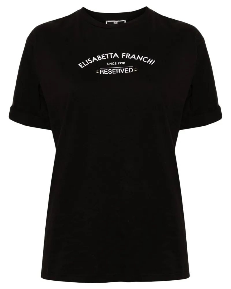 Elisabetta Franchi T-Shirt mit Logo-Print Schwarz