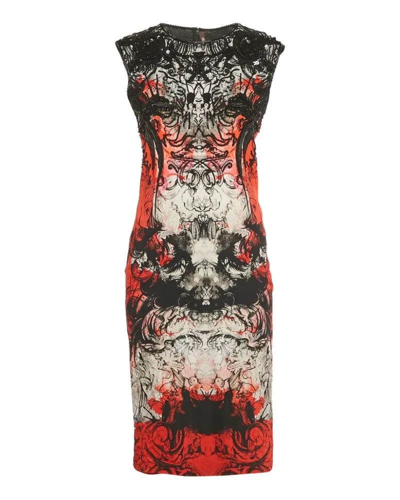 Roberto Cavalli Kleid mit Perlen-Print - Schwarz Schwarz