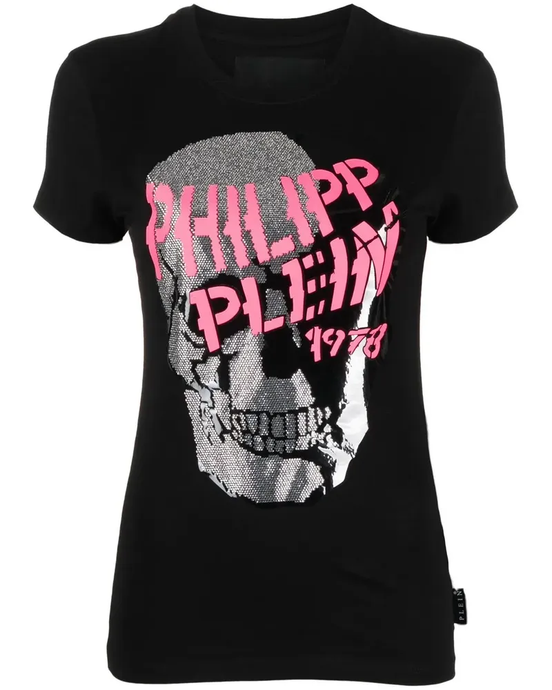 Philipp Plein T-Shirt mit Totenkopf - Schwarz Schwarz