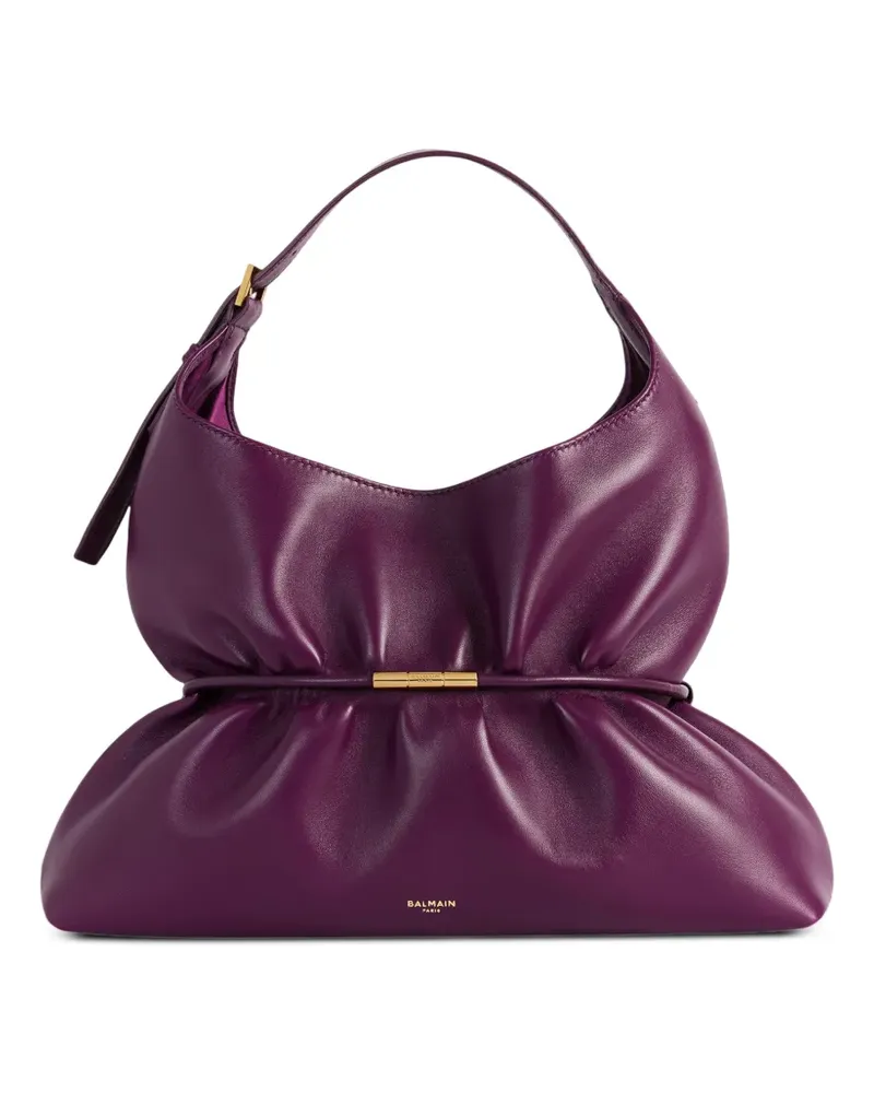 Balmain Mittelgroße Sphynx Tasche aus glattem Leder - Violett Violett