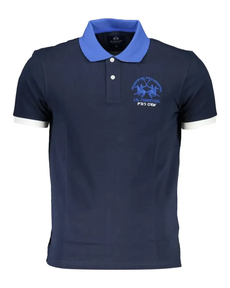 La Martina Poloshirt mit Logo-Stickerei - Blau Blau