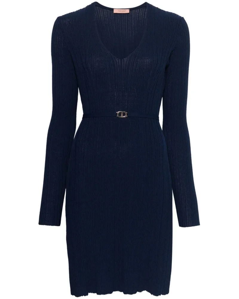 Twin-Set Plissiertes Minikleid - Blau Blau