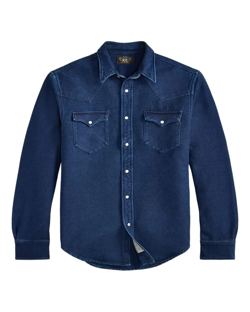 Ralph Lauren Langärmeliges Hemd aus gebürsteter Baumwolle - Blau Blau