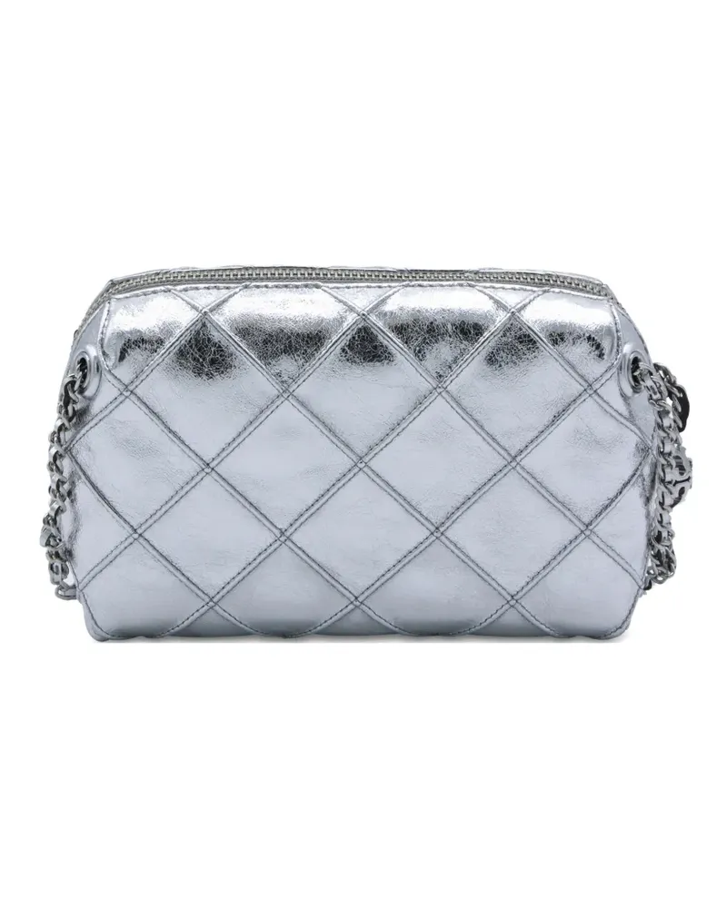 Tory Burch mini Fleming quilted chain-strap cross body bag - Silber Silber