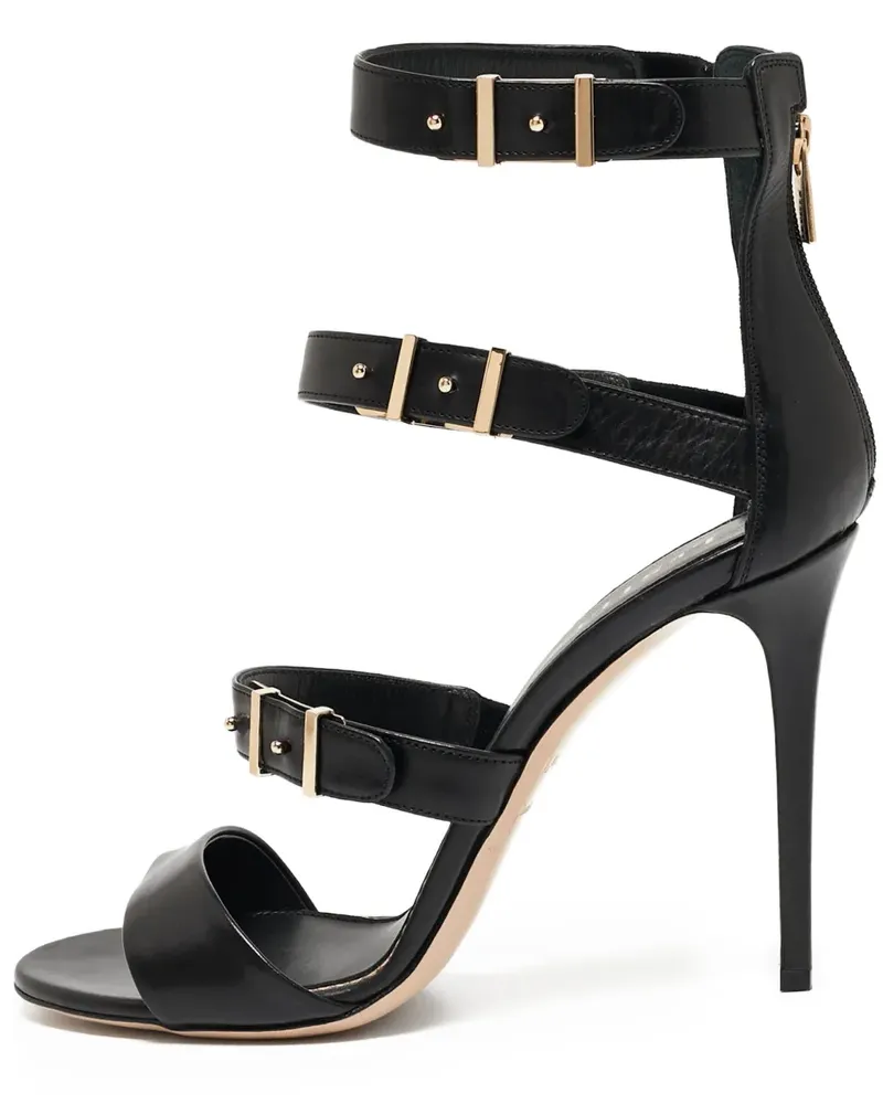 Le Silla Pre-owned Minerva Riemensandalen 110mm - Schwarz Schwarz