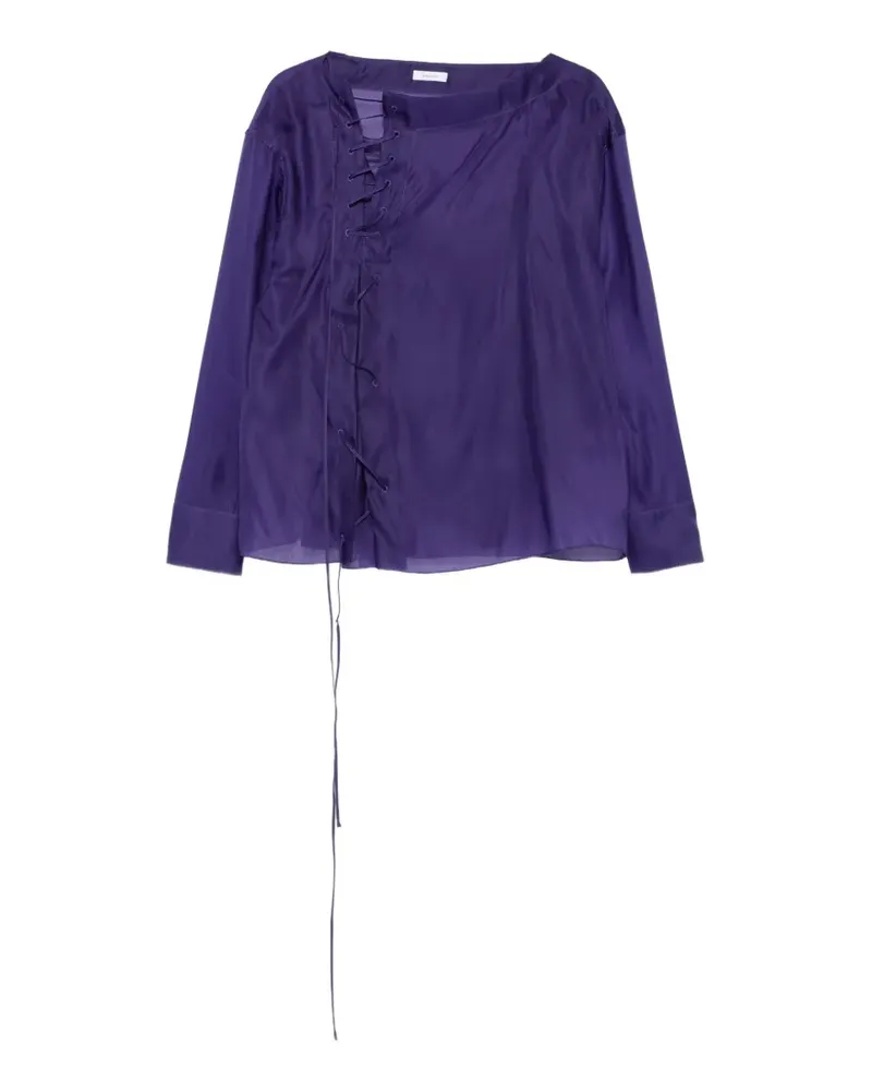 Ferragamo Bluse aus Organza mit Schnürung - Violett Violett