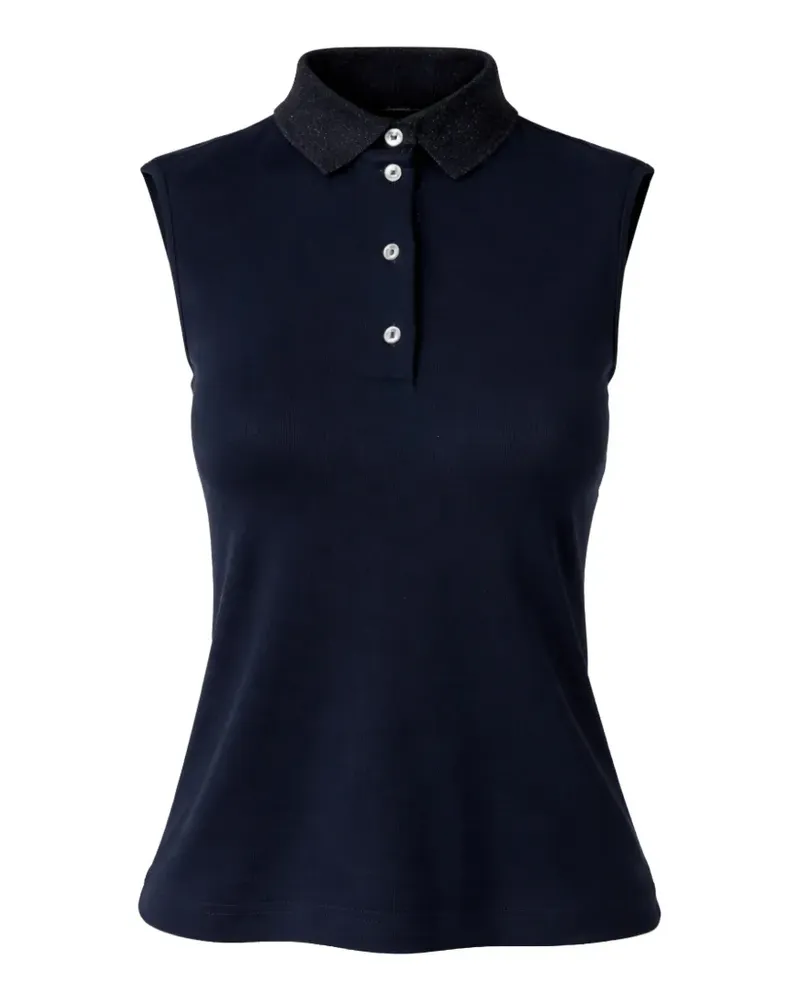 Gran Sasso button contrast-collar polo top - Blau Blau
