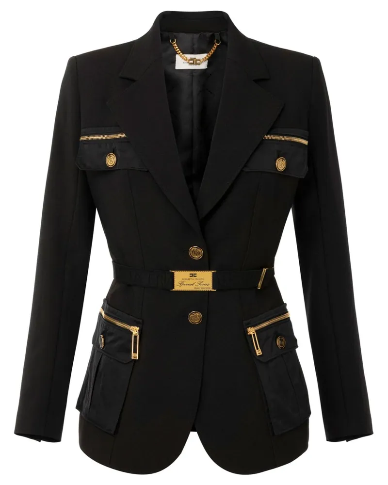 Elisabetta Franchi Utility-Blazer mit Taschen Schwarz