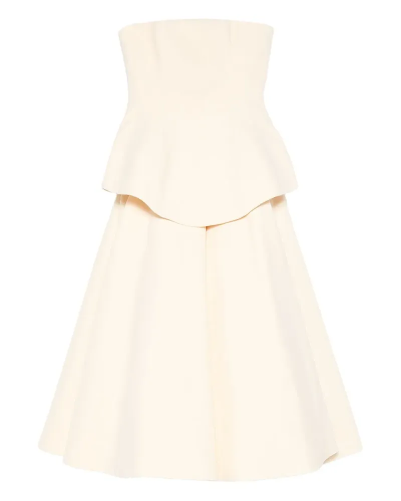 Solace London Ada strapless peplum midi dress - Nude Nude